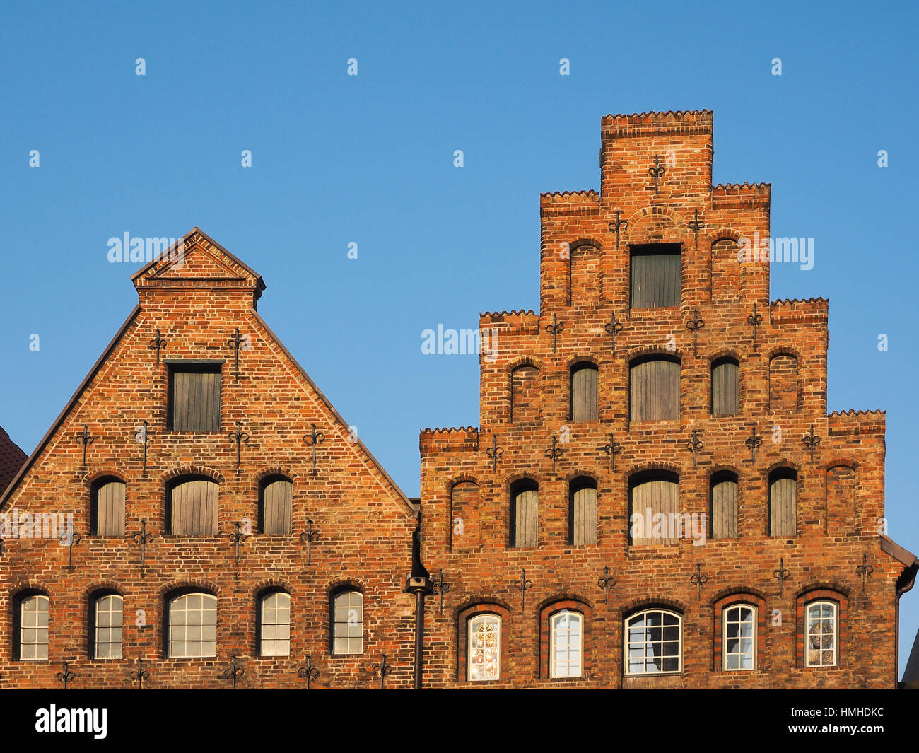 Gables of the salt storages of Luebeck, Germany Stock Photo