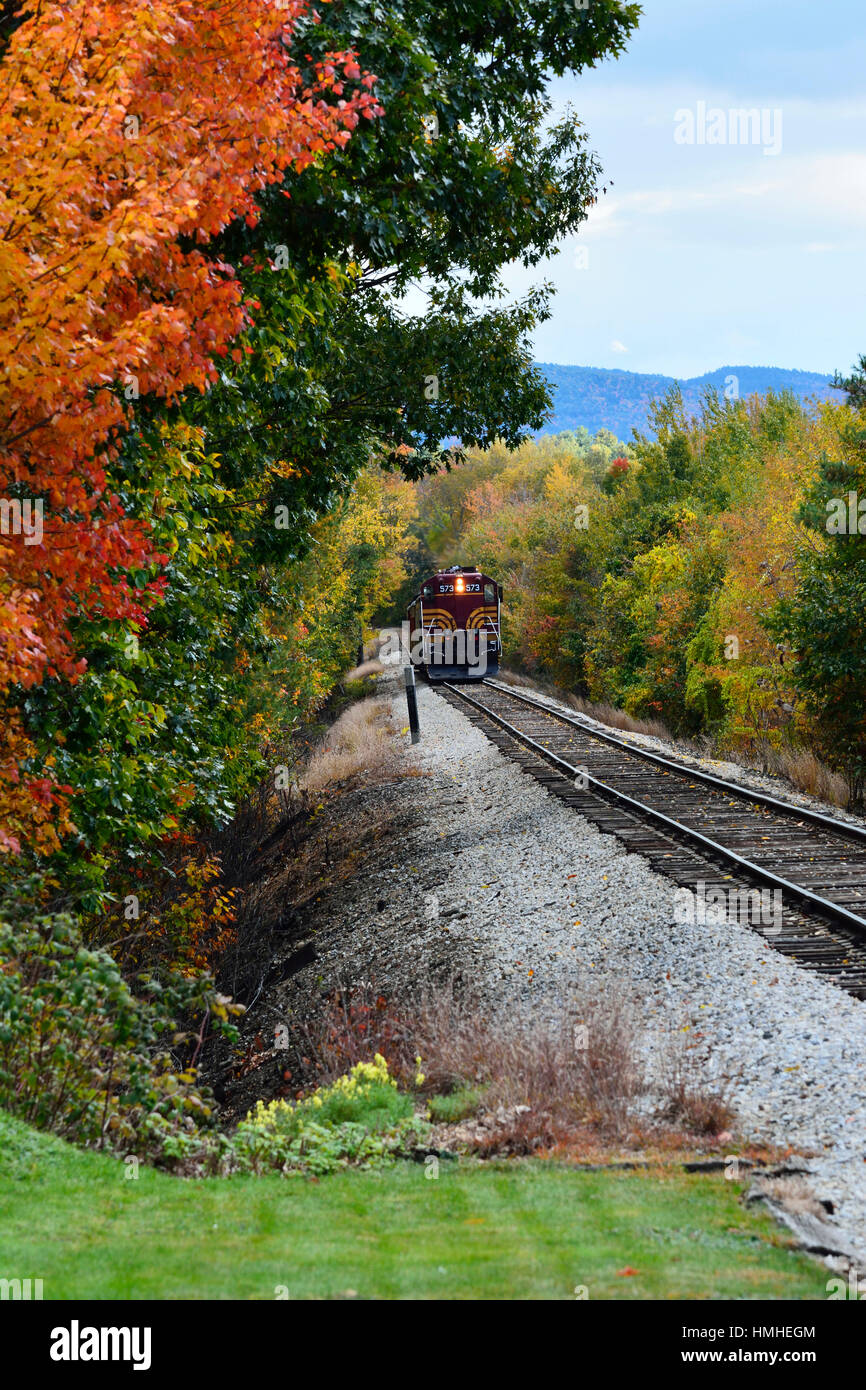 Train arriving at the station in North Conway, NH Stock Photo Alamy