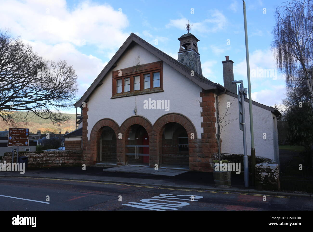 Exterior of Aberfeldy Town Hall Perthshire Scotland  February 2017 Stock Photo