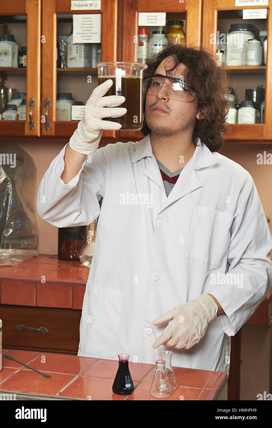 young biologist working with ecology problem Stock Photo