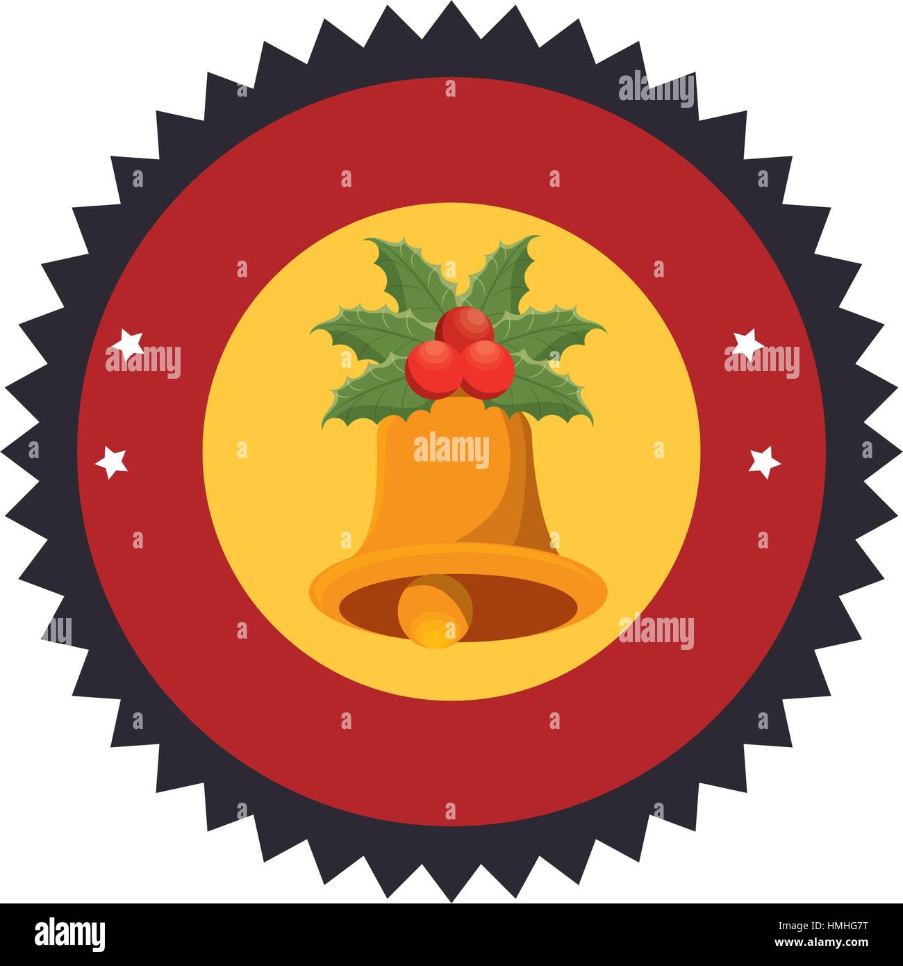 happy merry christmas bell card vector illustration design Stock Vector ...