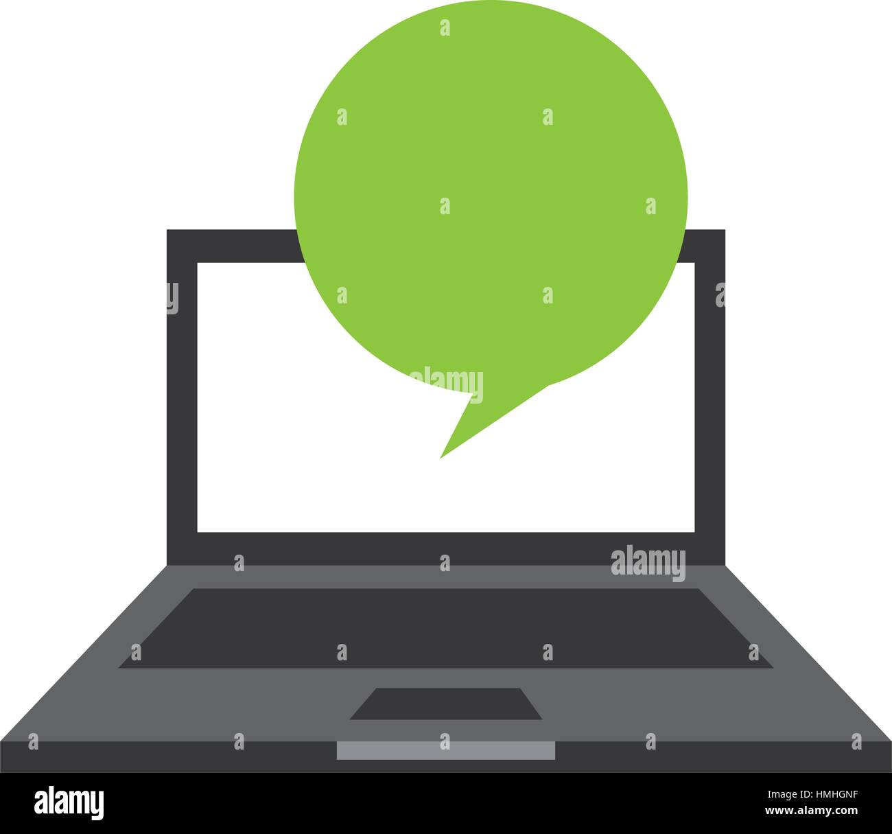 laptop computer with speech bubble isolated icon vector illustration ...