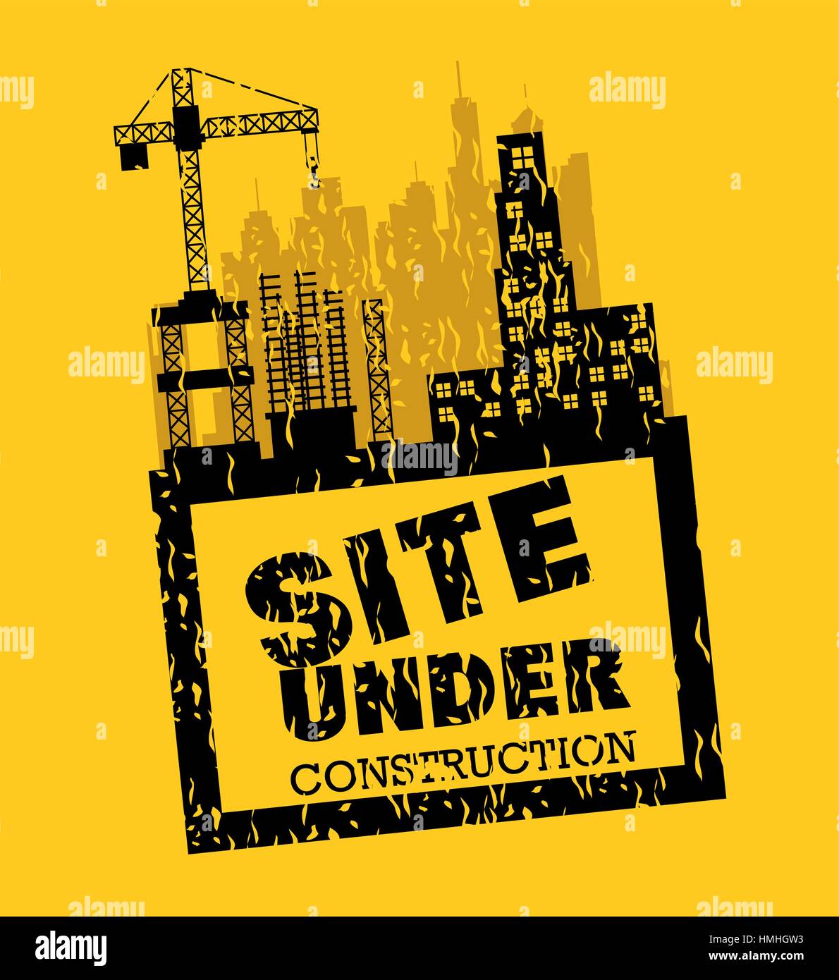 Building under construction site cranes Stock Vector Images - Alamy