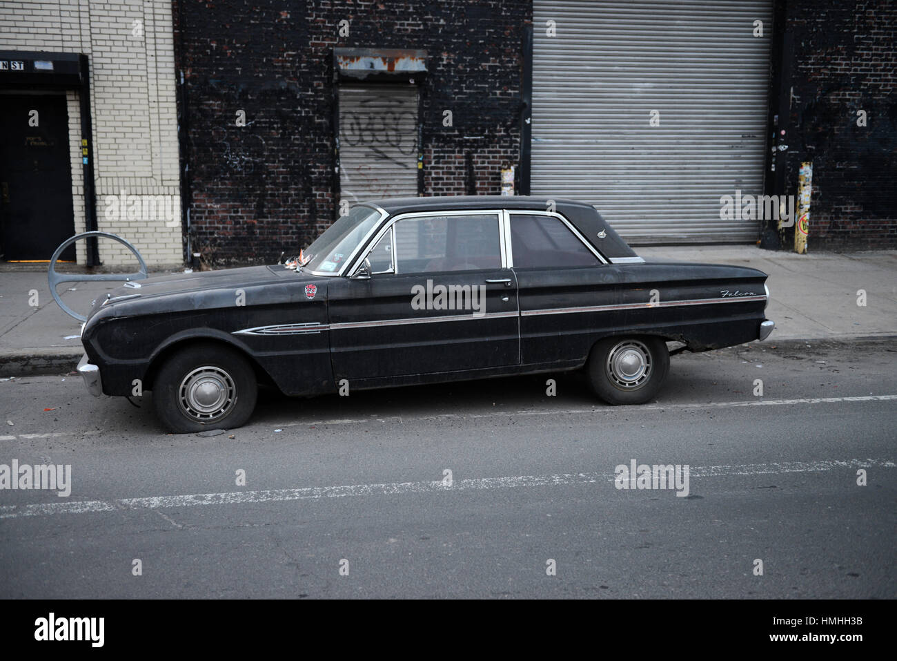 Vintage car Street Scene Williamsburg Brooklyn New York City Stock 