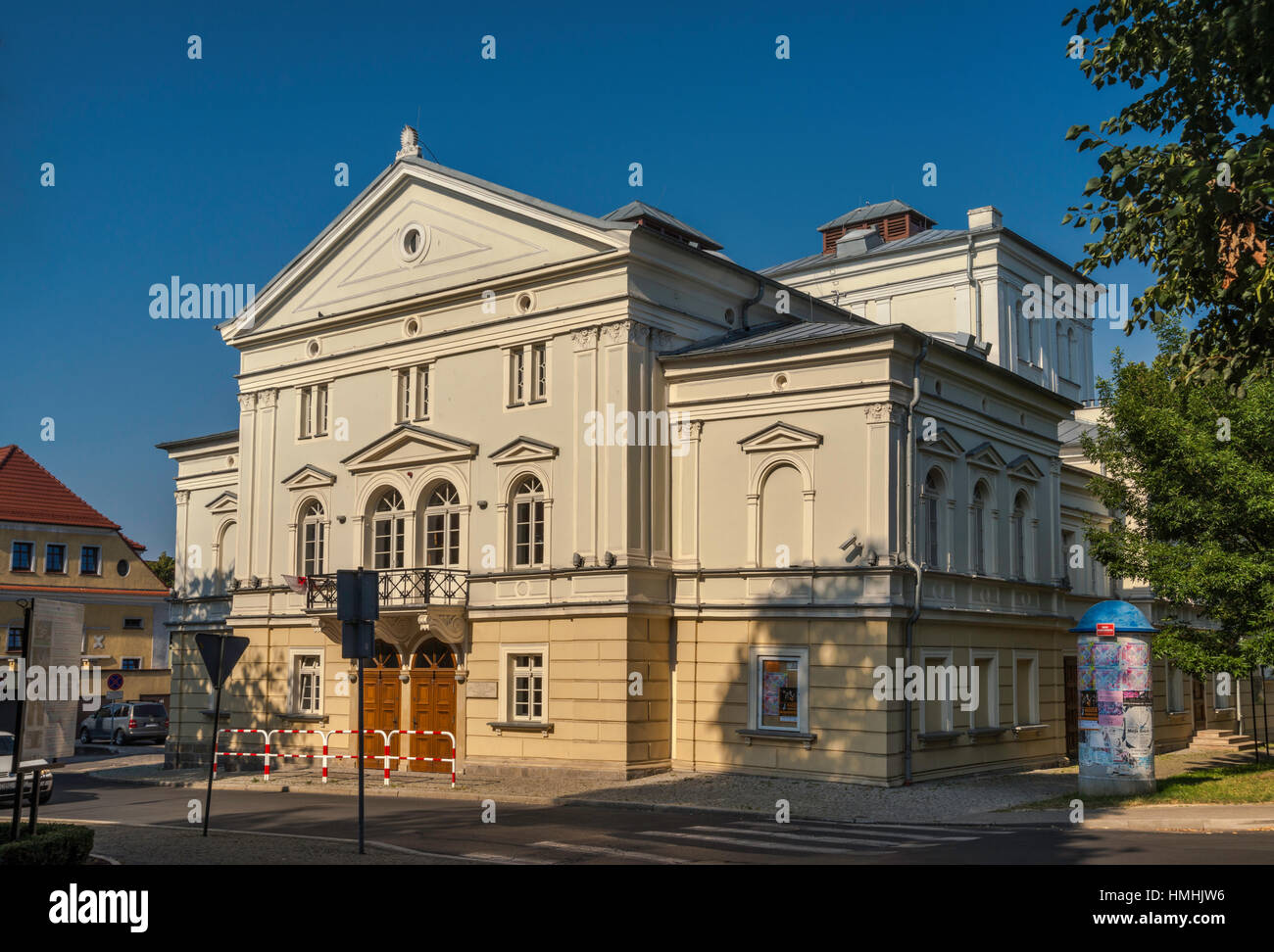 Old Theatre, 1822, Neoclassical style, former town arsenal, in Boleslawiec, Lower Silesia, Poland Stock Photo