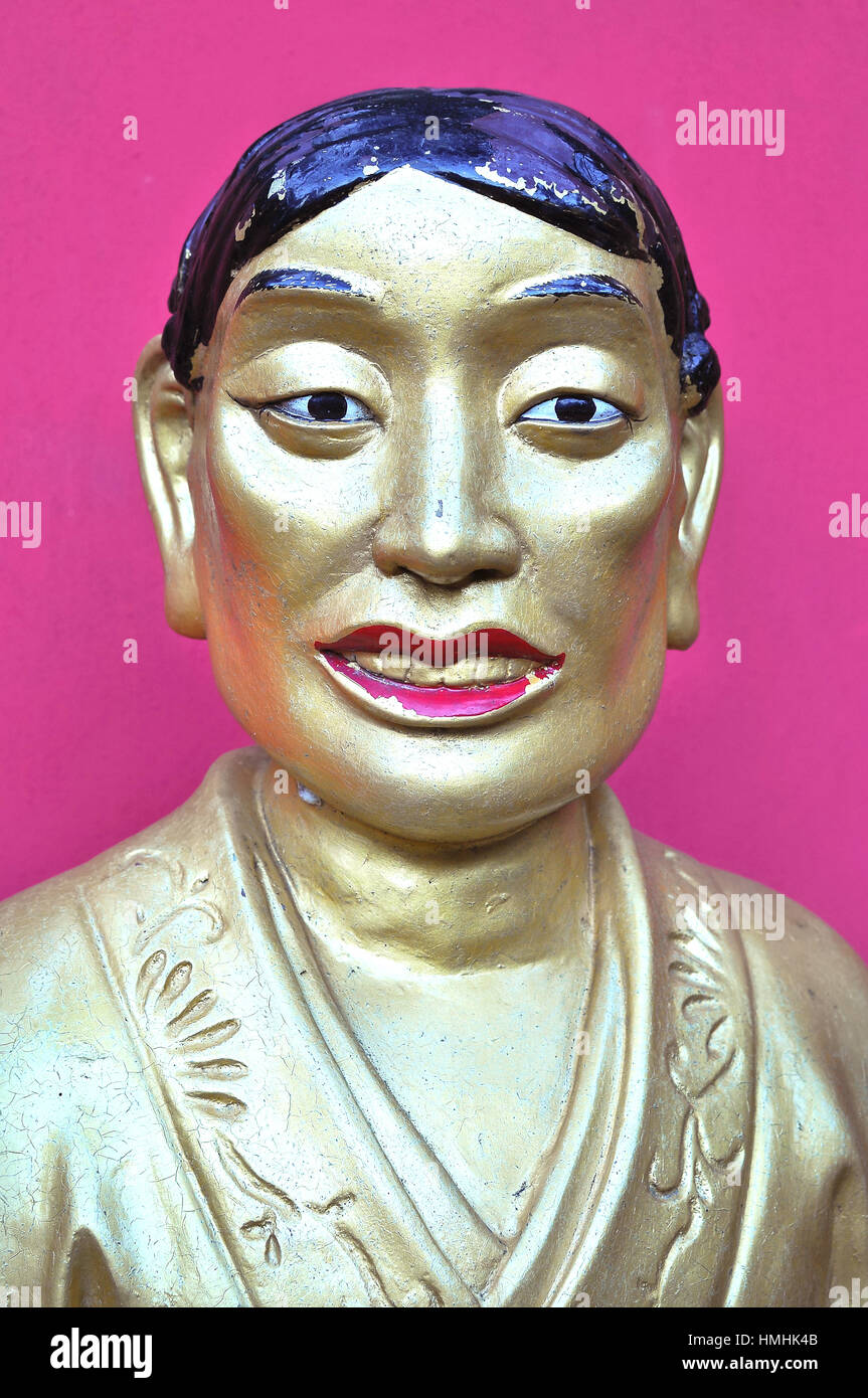 Golden Buddha statue at the Ten Thousand Buddhas Monastery, Hong Kong