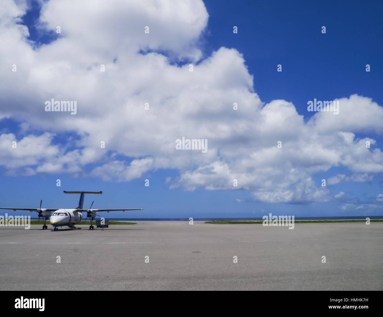 Airport apron of Yonaguni Airport, Okinawa Japan Stock Photo