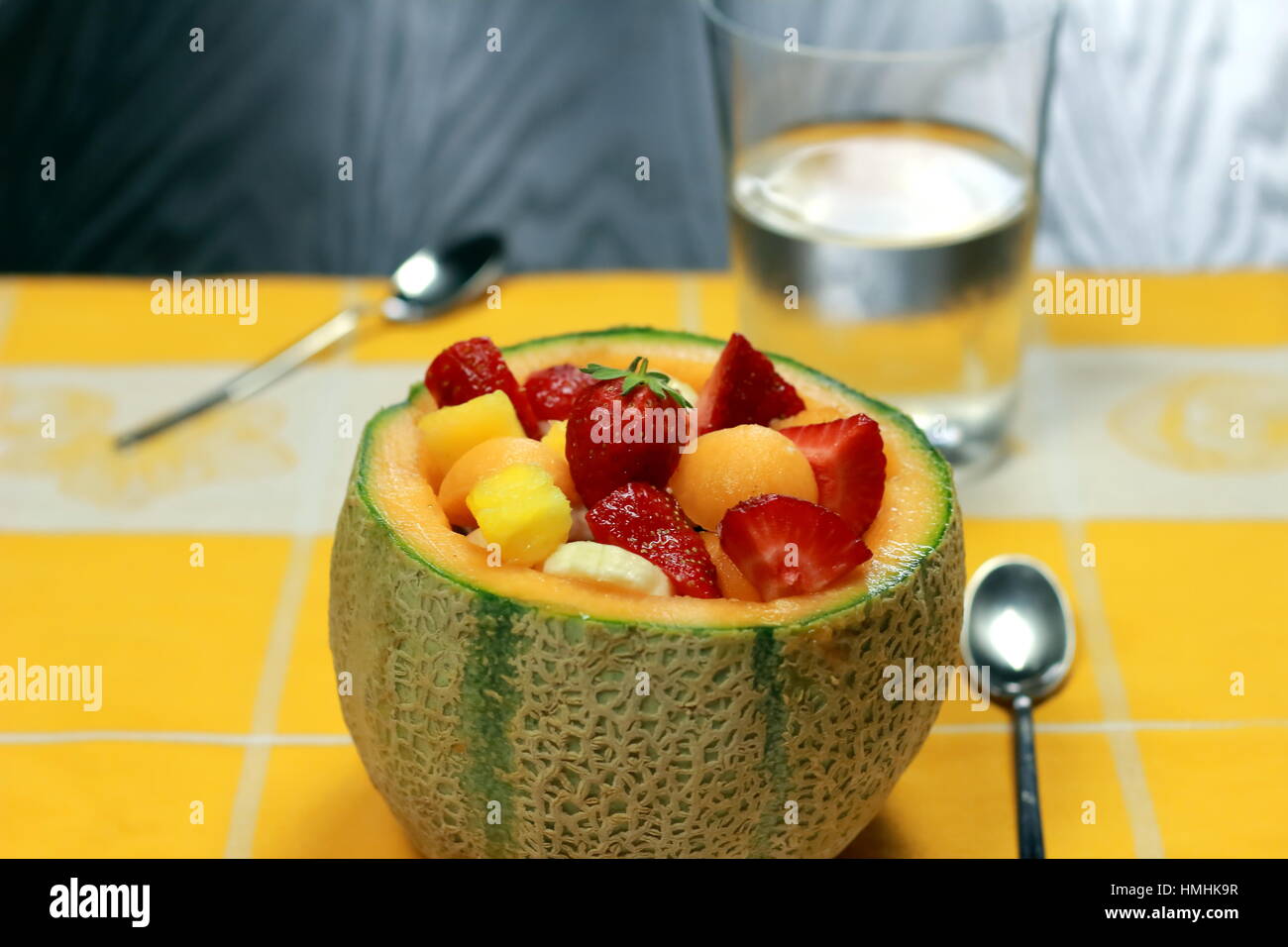 Pineapple melon fruit salad hi-res stock photography and images - Alamy