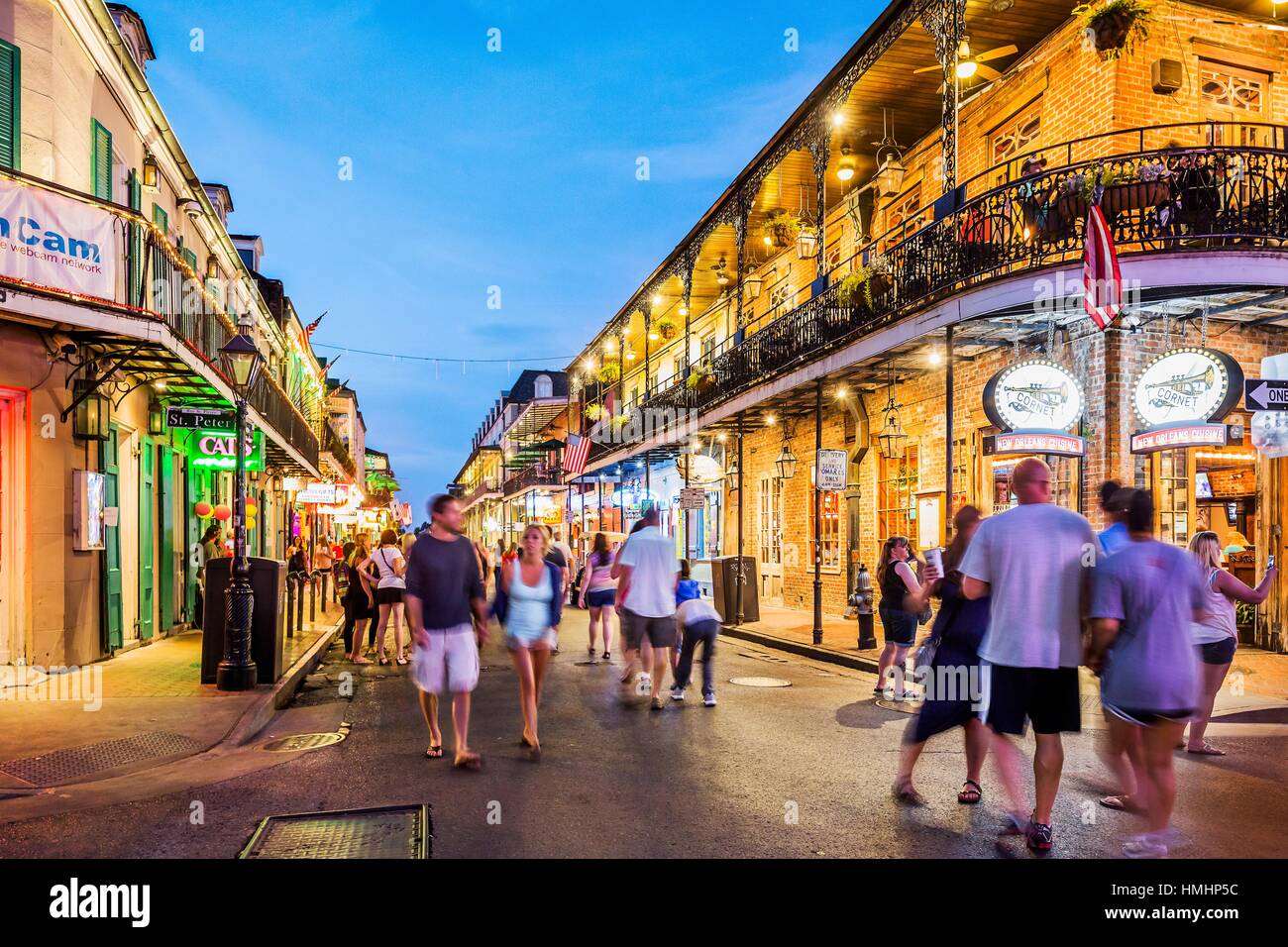 USA, Louisiana, New Orleans. French Quarter, view of Bourbon street Stock  Photo - Alamy