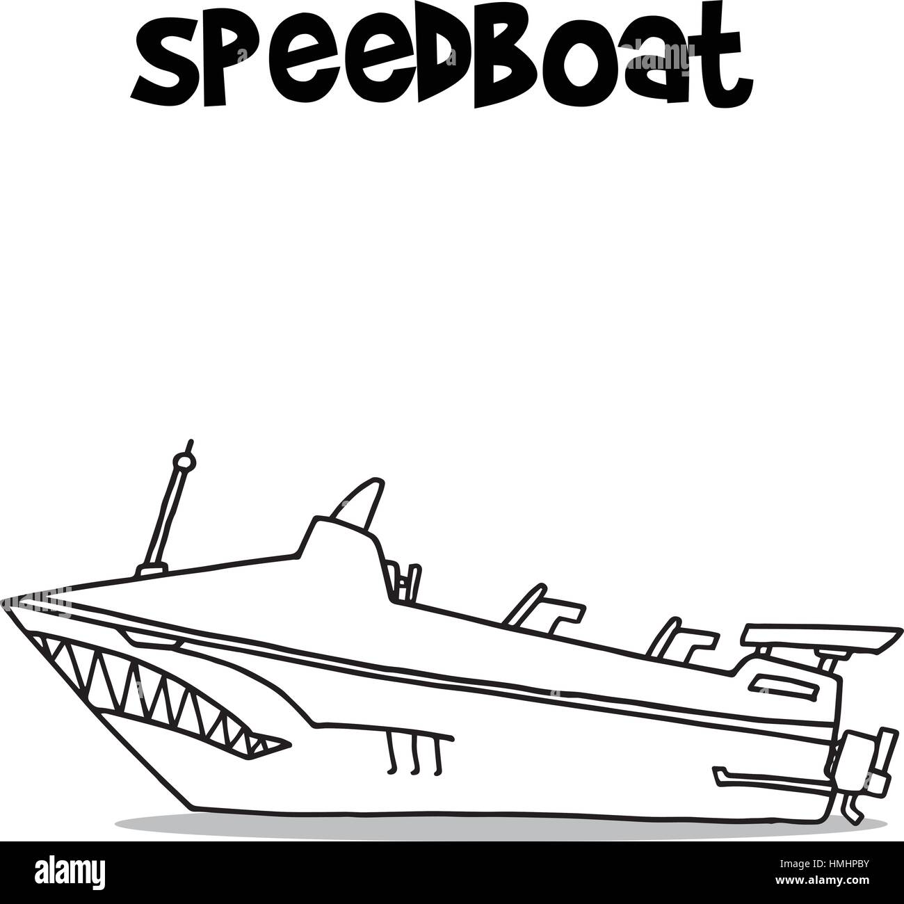 How to Draw a Boat: Speed Boat on Water 