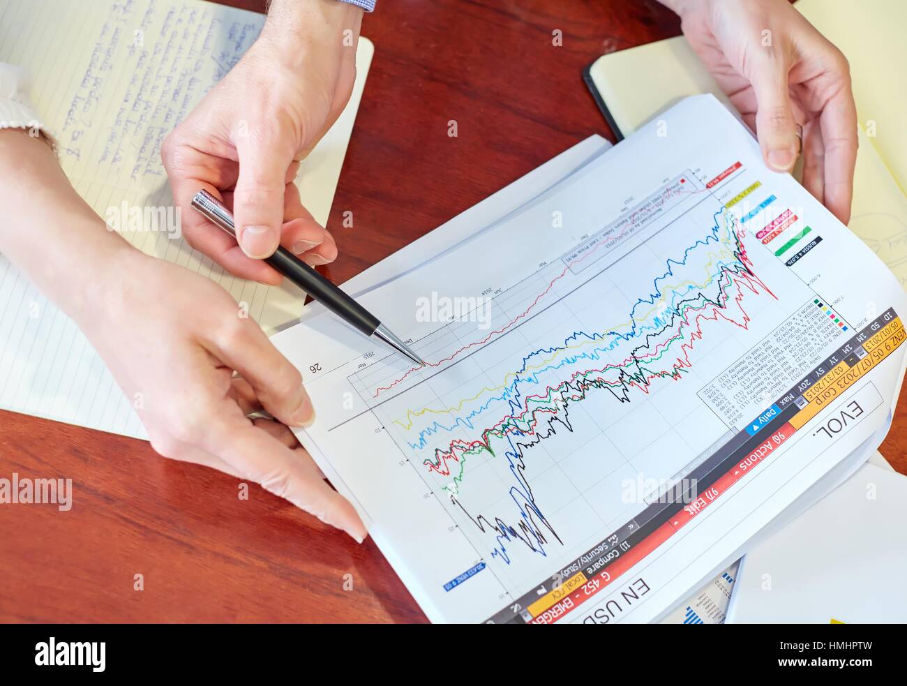 Stockbroker. Stock market. Charts Stock Photo