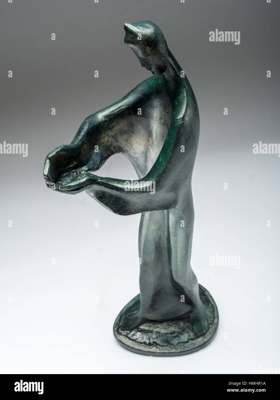 Offering, patinated plaster sculpture 1958 by French sculptor Jean