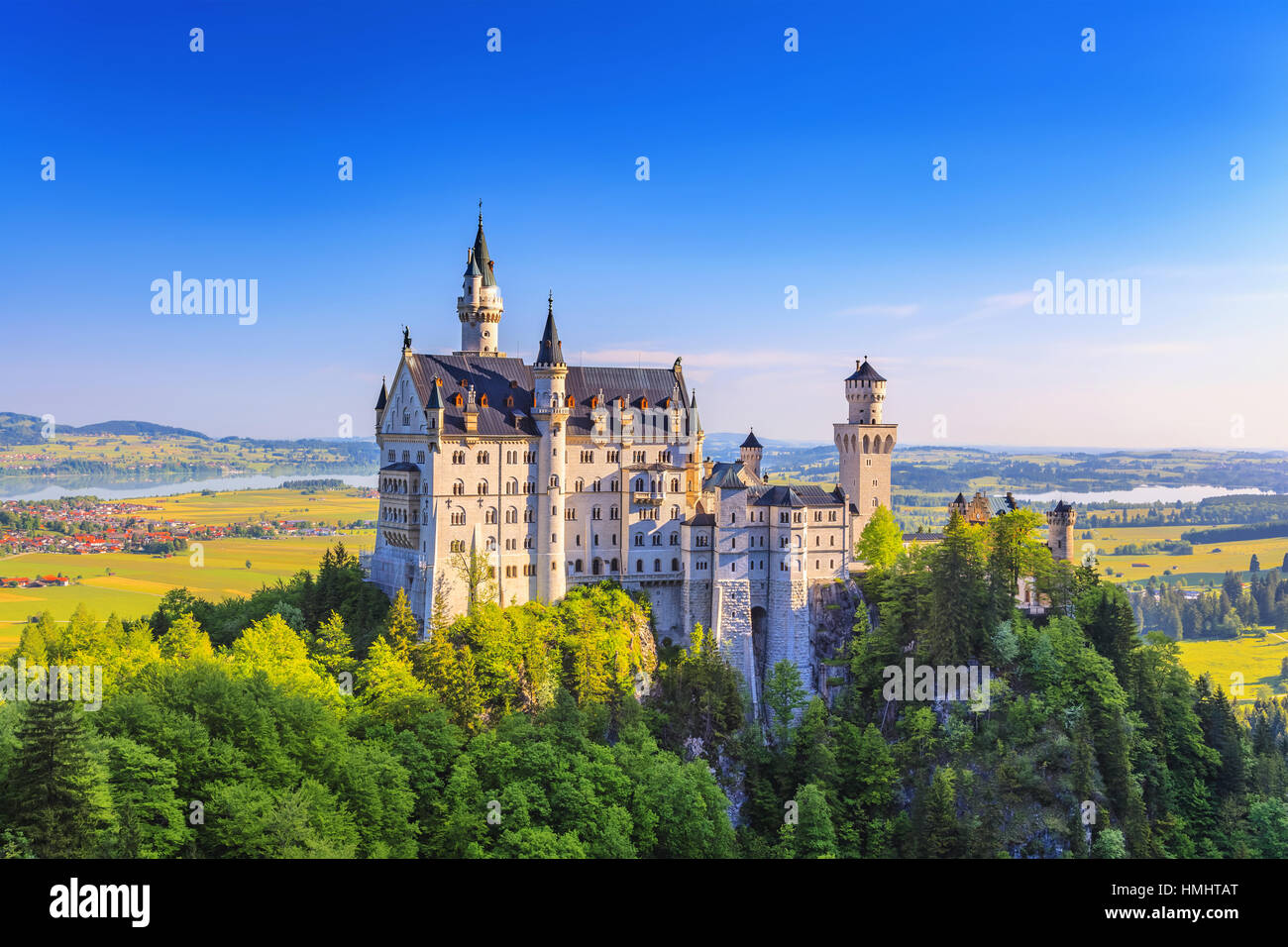 Summer view of Neuschwanstein Castle, Fussen, Bavaria, Germany Stock Photo