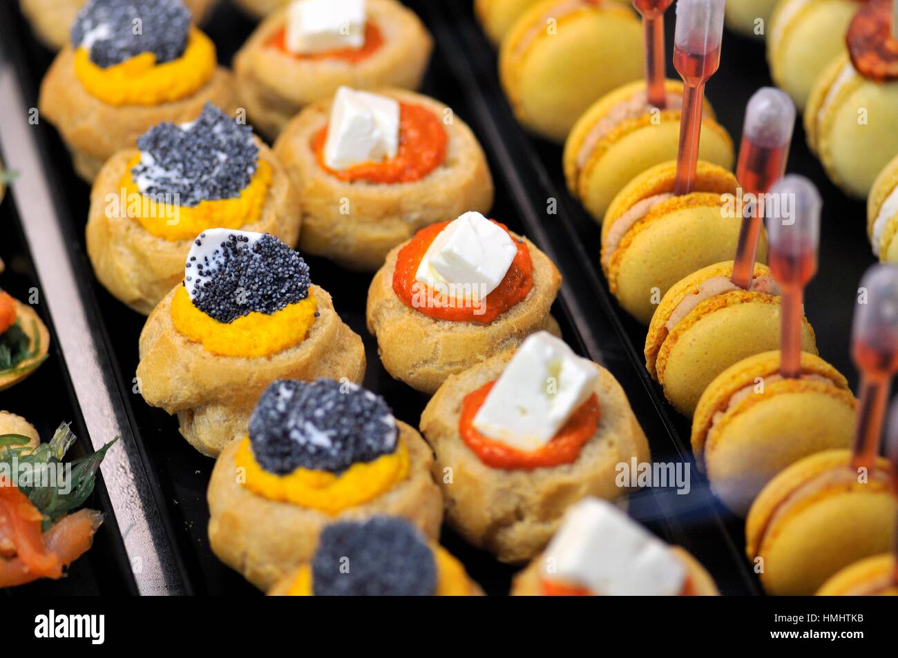 Petit fours, small confectionery or savoury appetizer. The name is French, petit  four, meaning ´small oven´. Alimentaria, International Food and Stock Photo  - Alamy