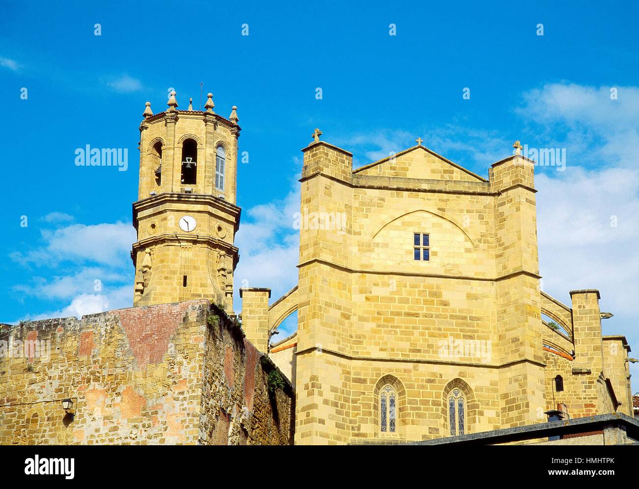 Facade of San Salvador church. Guetaria, Guipuzcoa province, Basque Country, Spain. Stock Photo