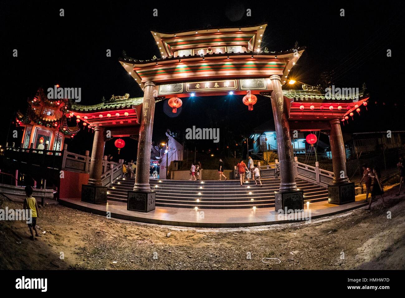 A chinese temple at Batu Kawa town, Kuching, Sarawak, Malaysia Stock