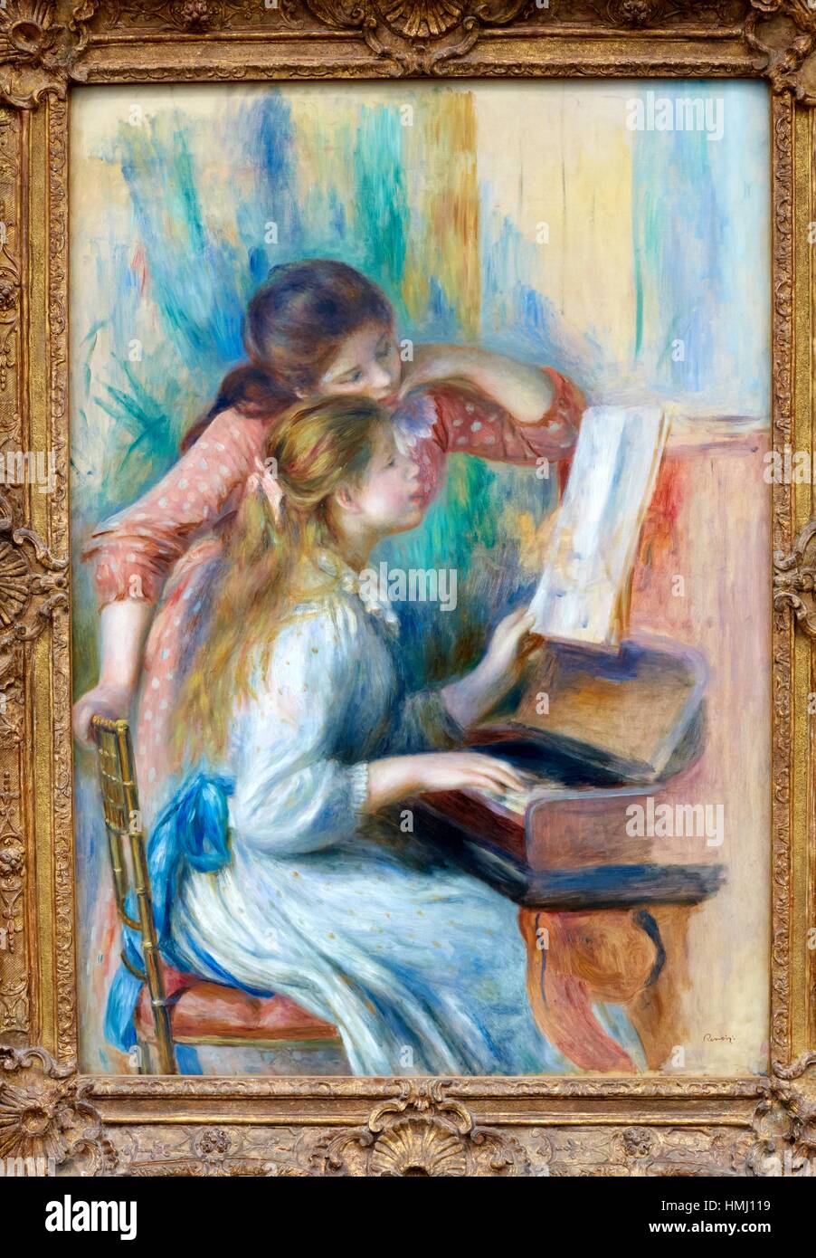 Jeunes filles au piano, Pierre-Auguste Renoir, Musee de L´Orangerie,  Tuileries, Paris, France Stock Photo - Alamy