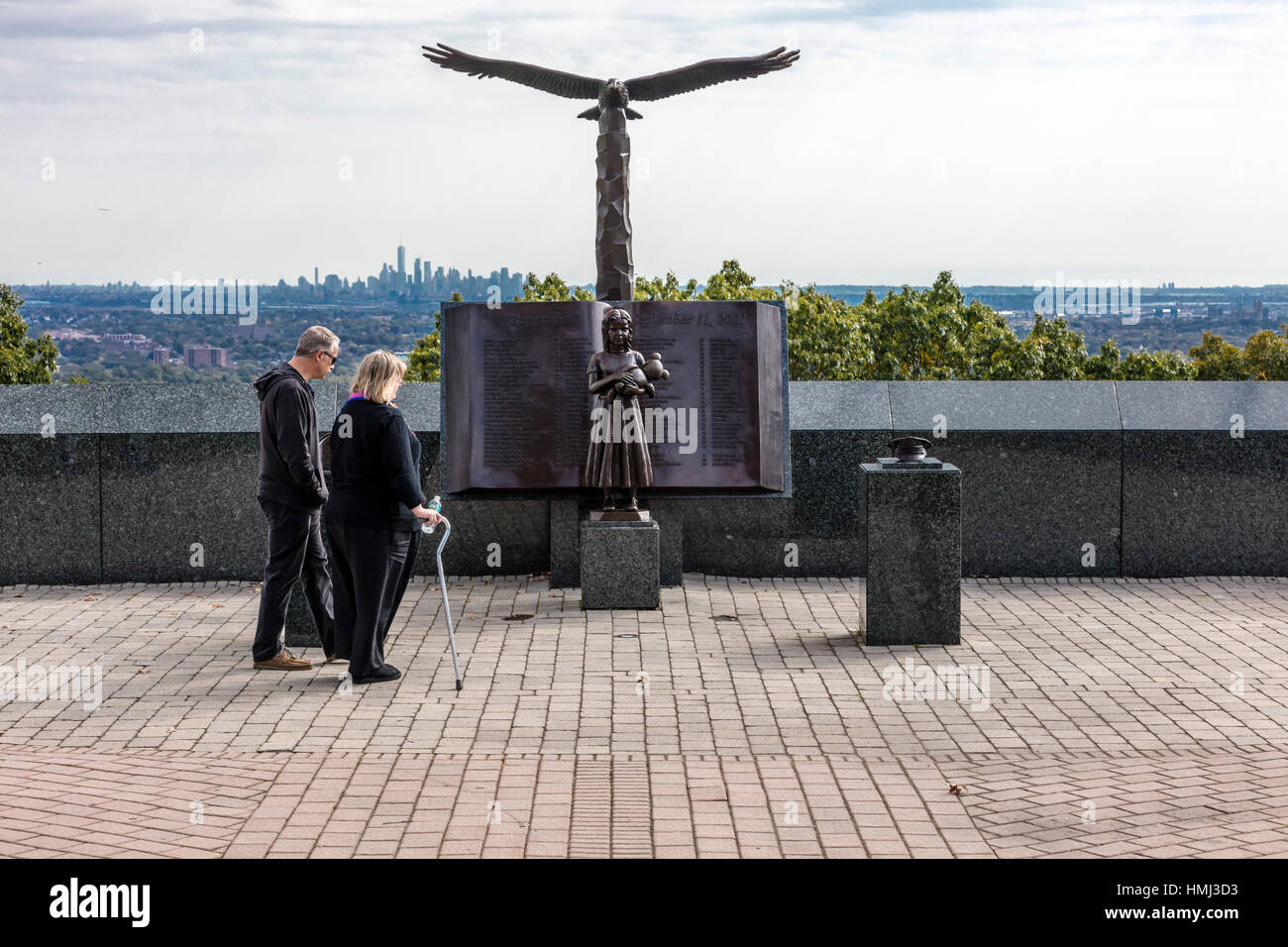 October 16, 2016 - people approach 9/11 Memorial Eagle Rock Reservation ...