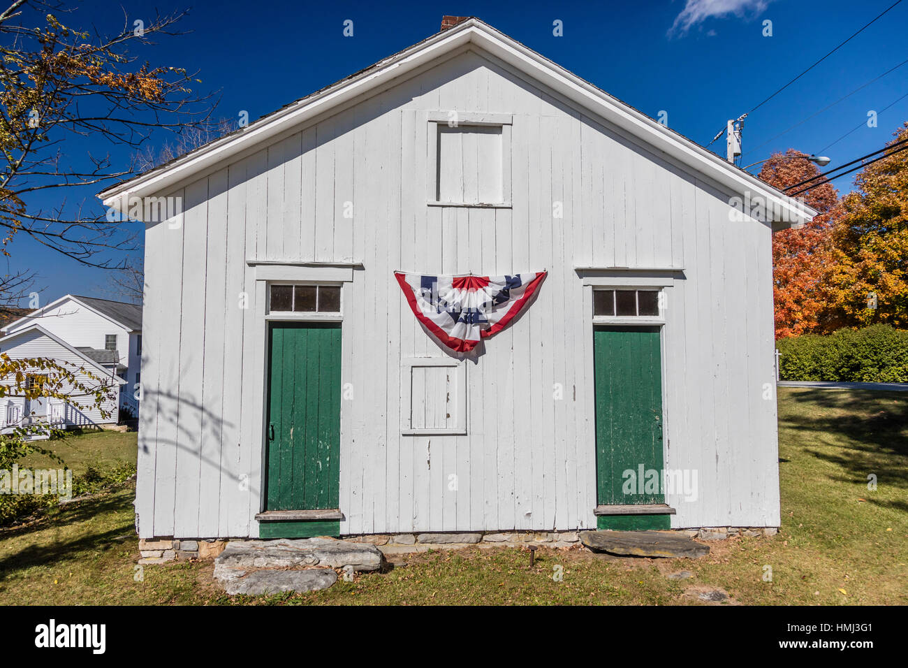 October 18, 2016 - Beebe Hill One Room School house, Town of Canaan, CT Stock Photo