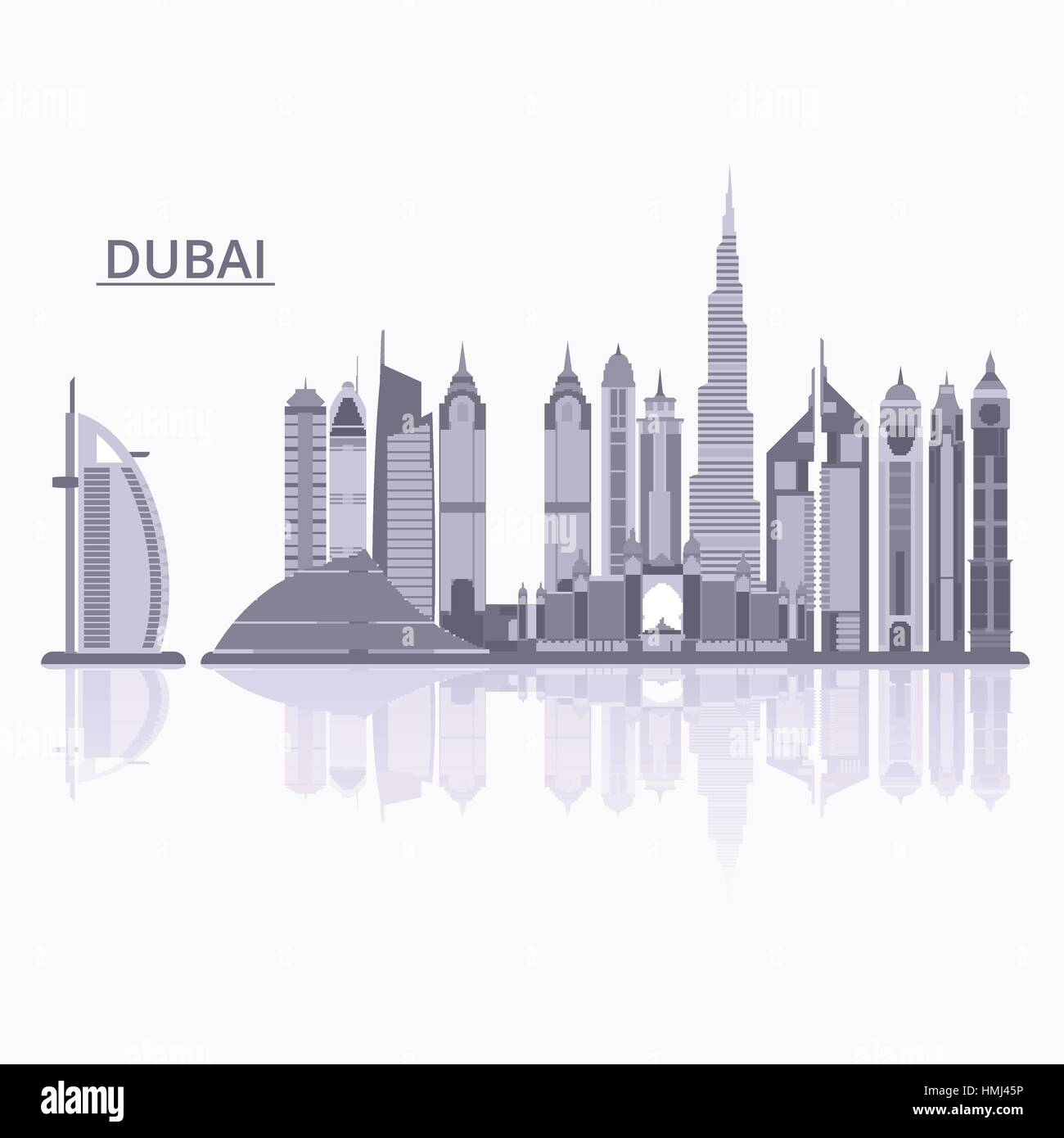 Vector illustration of Dubai city. Stock vector Stock Vector