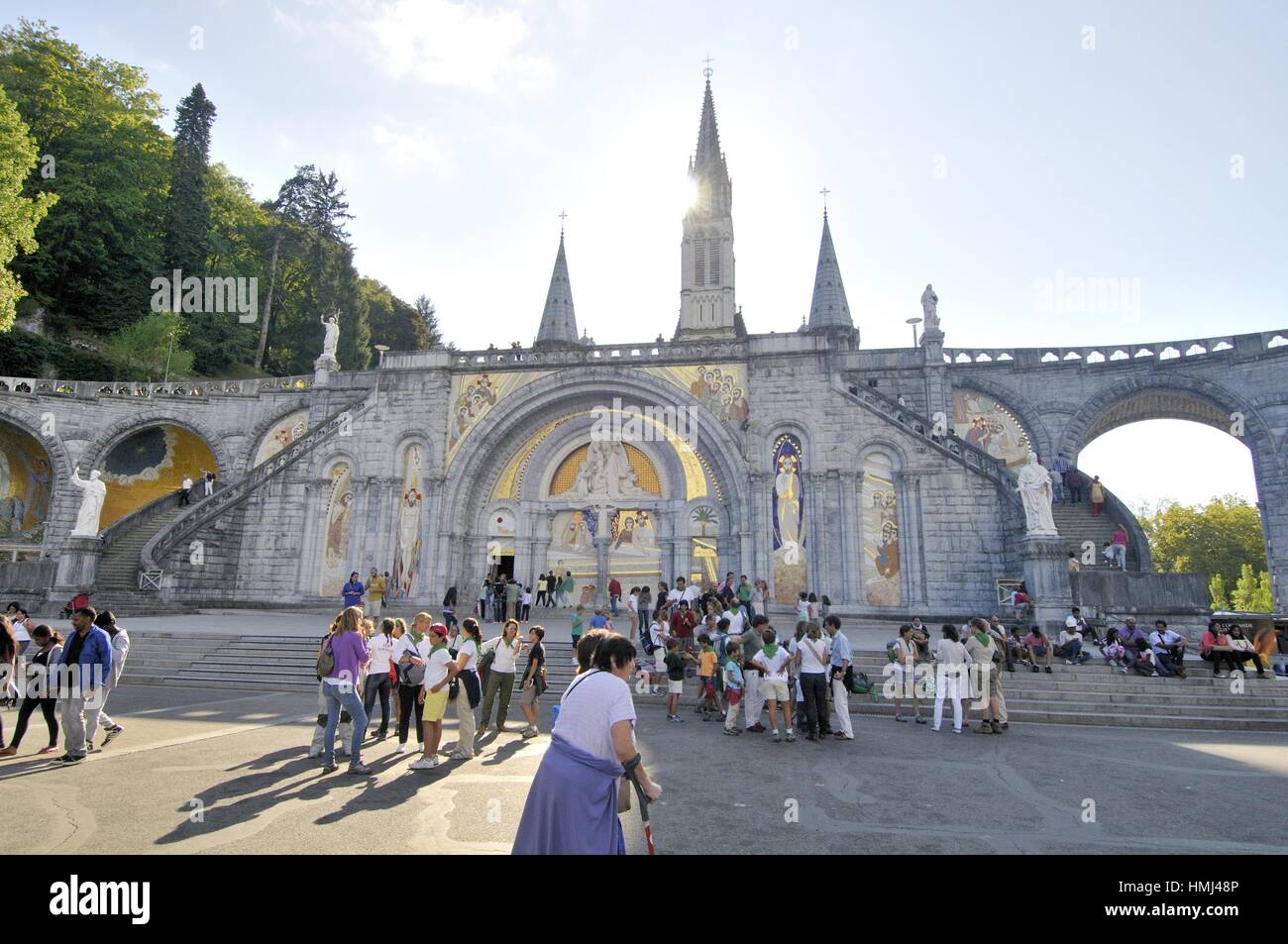 Sanctuary of Our Lady of Lourdes or the Domain. Lourdes, Hautes ...