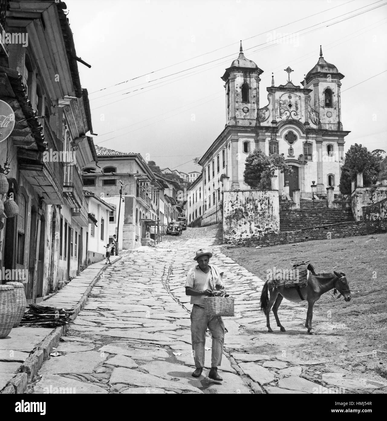Kirche der unbefleckten Empfängnis in Ouro Preto, Brasilien 1966. Church of immaculate conception in Ouro Preto, Brazil 1966. Stock Photo