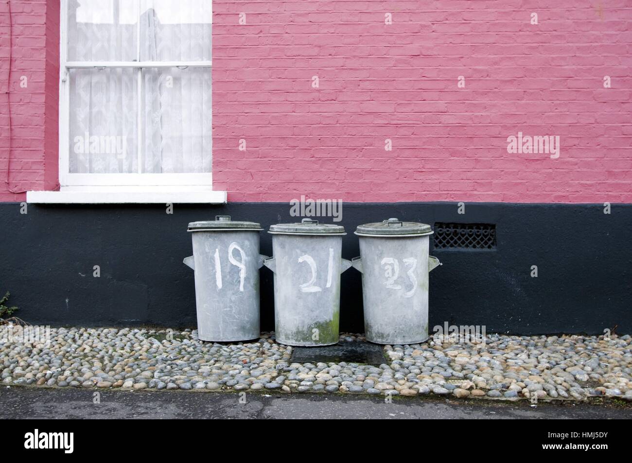 Garbage cans, London, England Stock Photo Alamy