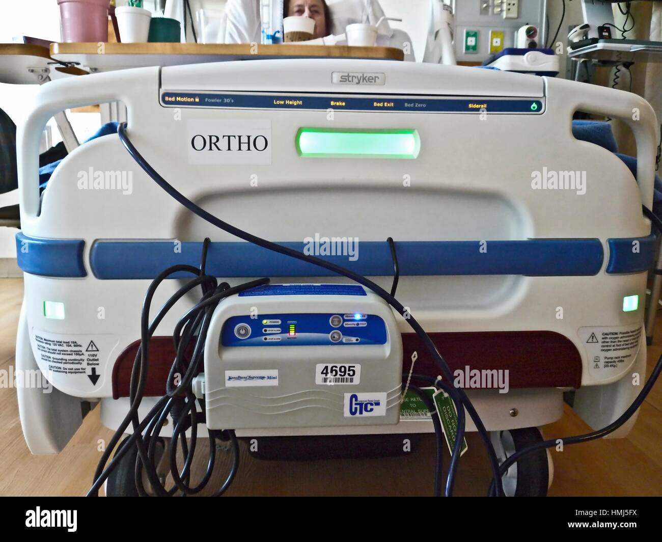 Stryker adjustable hospital bed Stock Photo Alamy