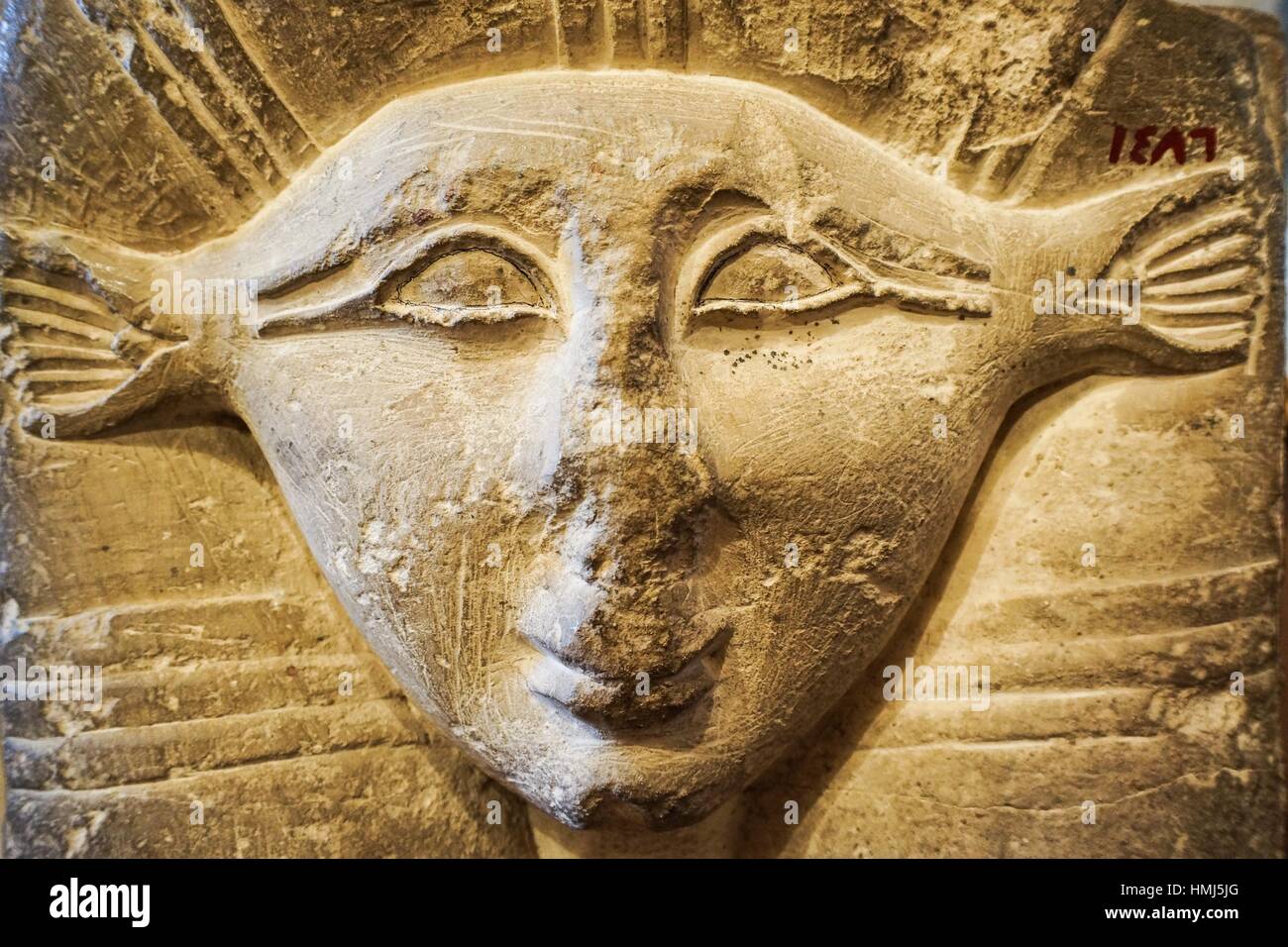 Hathor Goddess of feminine love and motherhood. Egyptian Pharaonic collection. Gayer Anderson Museum. Cairo, Egypt Stock Photo