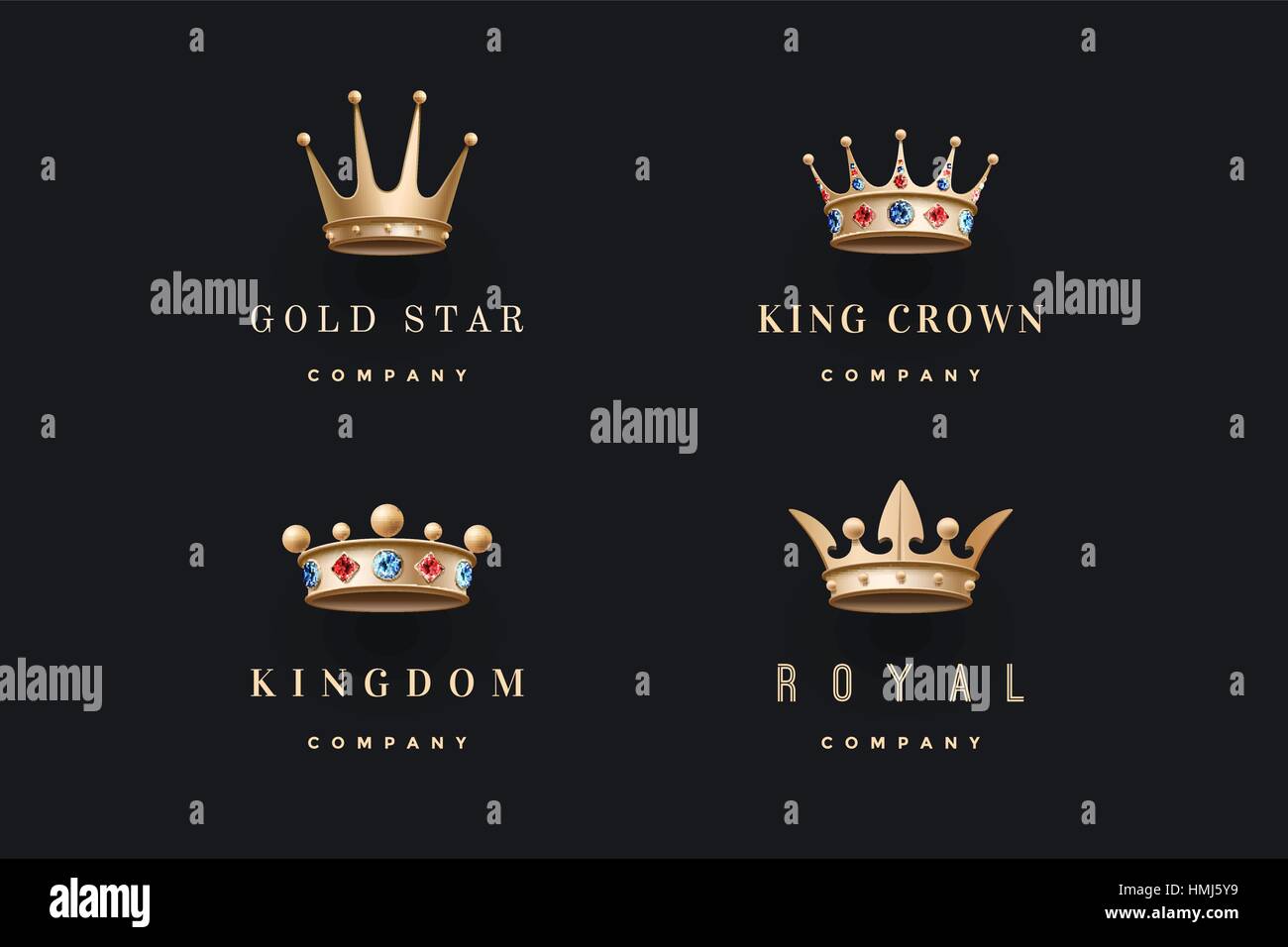 Set of royal gold crowns icons Stock Vector Image & Art - Alamy