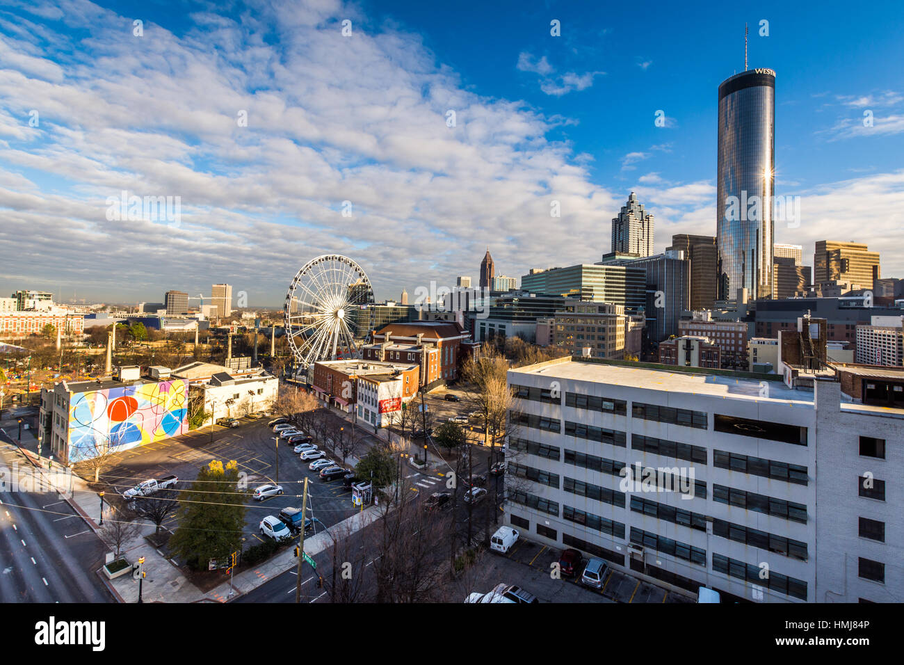 Aerial of Downtown Atlanta on a Warm Winter Day Stock Photo Alamy