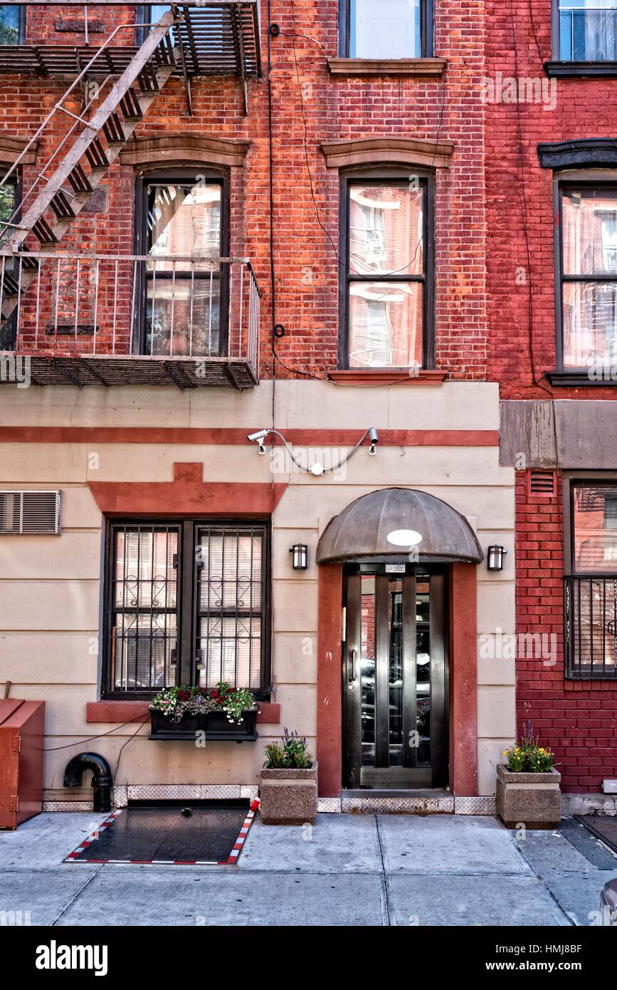 Close up of a Tenement Apartment Building in the East Greenwich Village