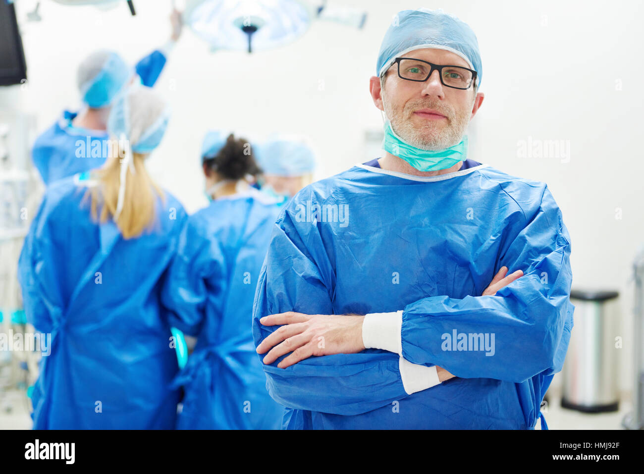 Portrait of doctor at operating room Stock Photo - Alamy