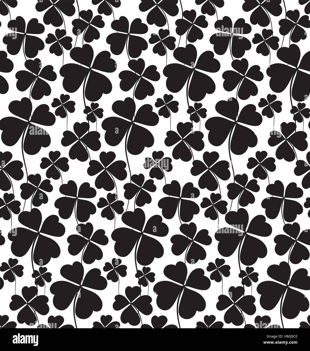 Clover black and white seamless pattern. Vector illustration Stock ...