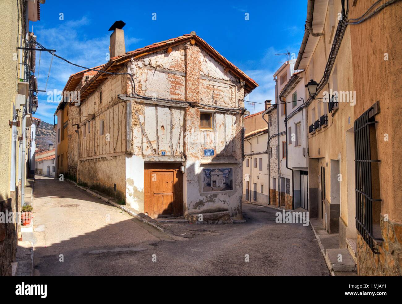 Traditional architecture, Cañete, Cuenca province, Castile la Mancha,  Spain. Historic and Artistic Heritage Stock Photo - Alamy