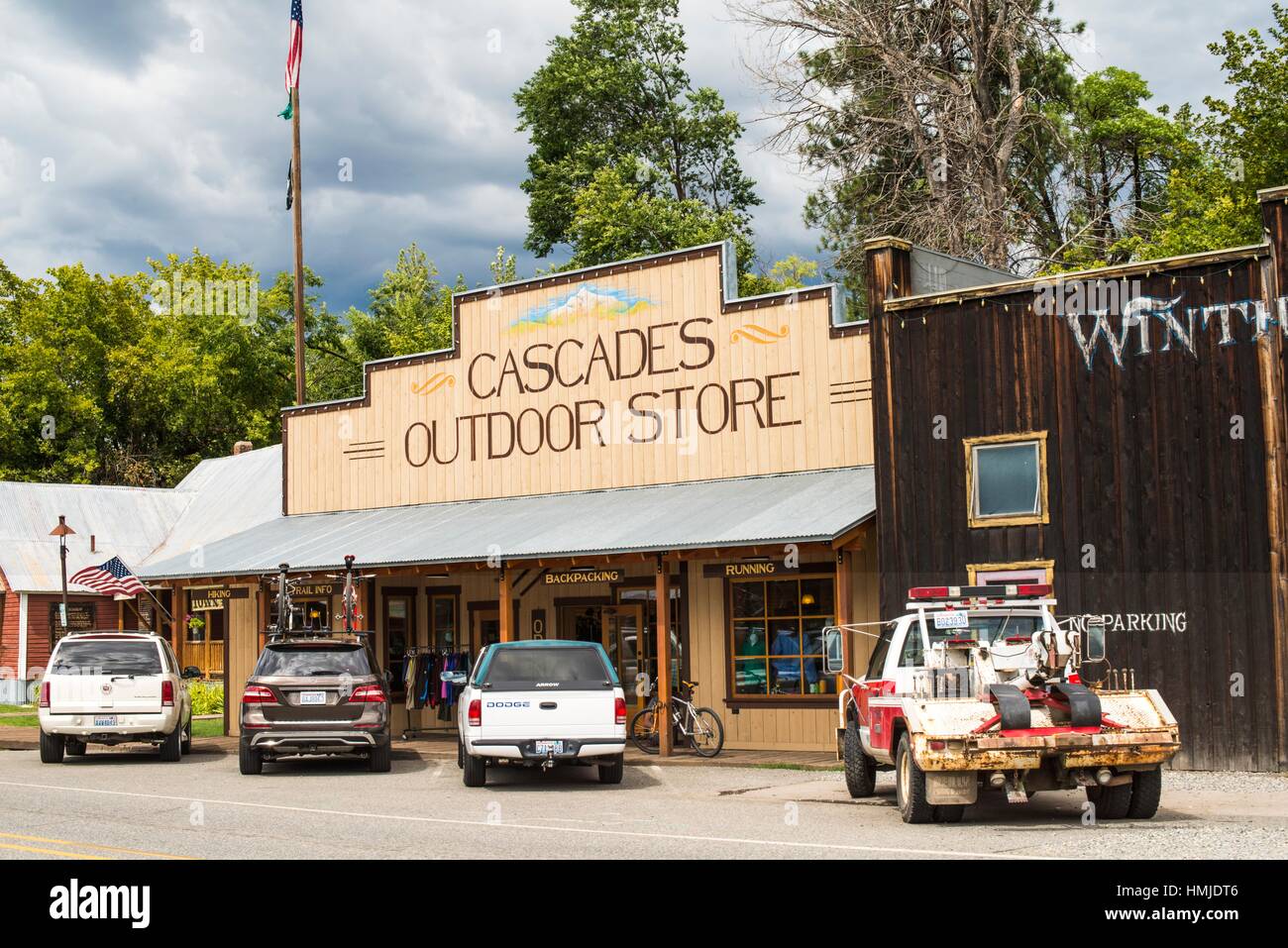 Western style town of Winthrop, Washington, USA Stock Photo Alamy