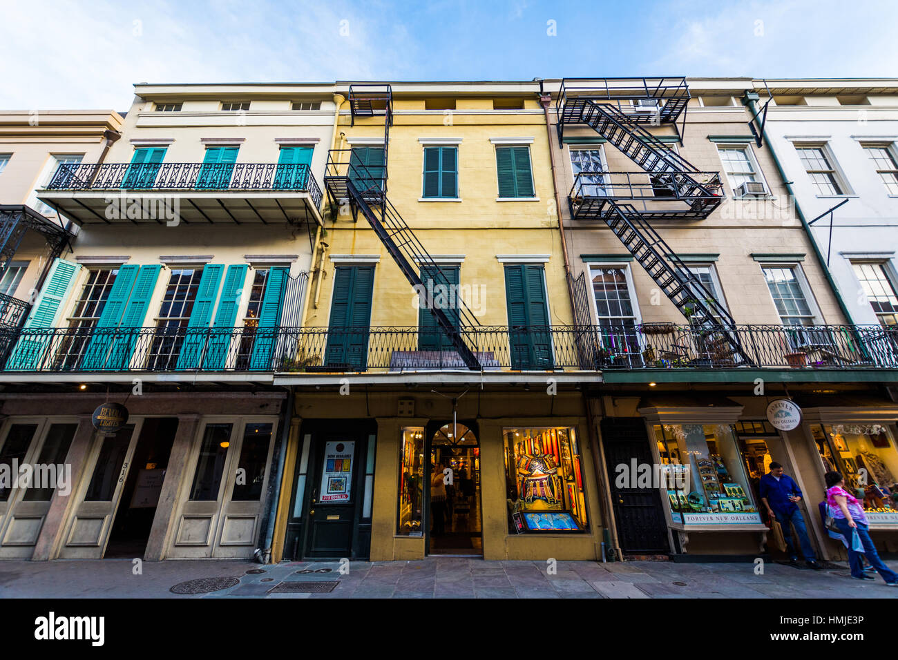 Royal Street in Downtown New Orleans, Louisiana French Quarters Stock