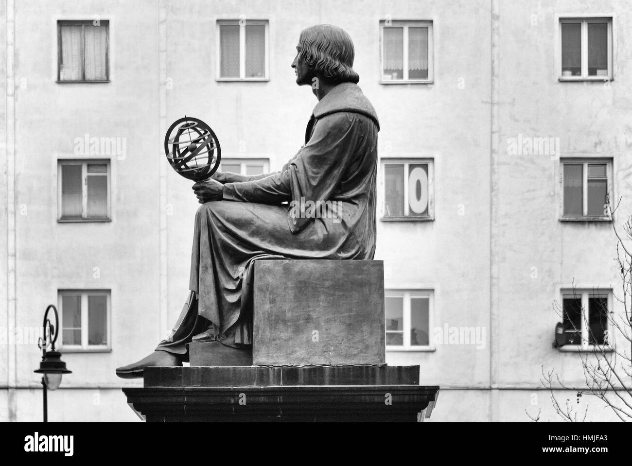 Nicolaus Copernicus - Mikolaj Kopernik - statue, Nowy Swiat street, Warsaw, Poland, Europe Stock Photo