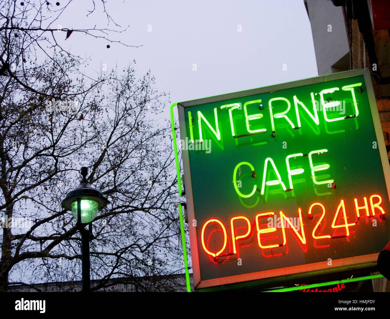 café, open 24 hours Stock Photo Alamy
