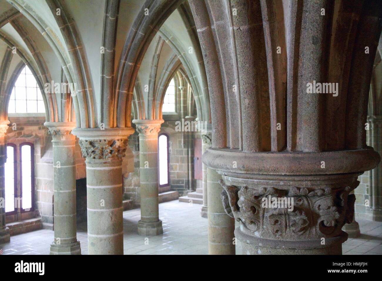 Mont saint michel abbey indoor hi-res stock photography and images - Alamy