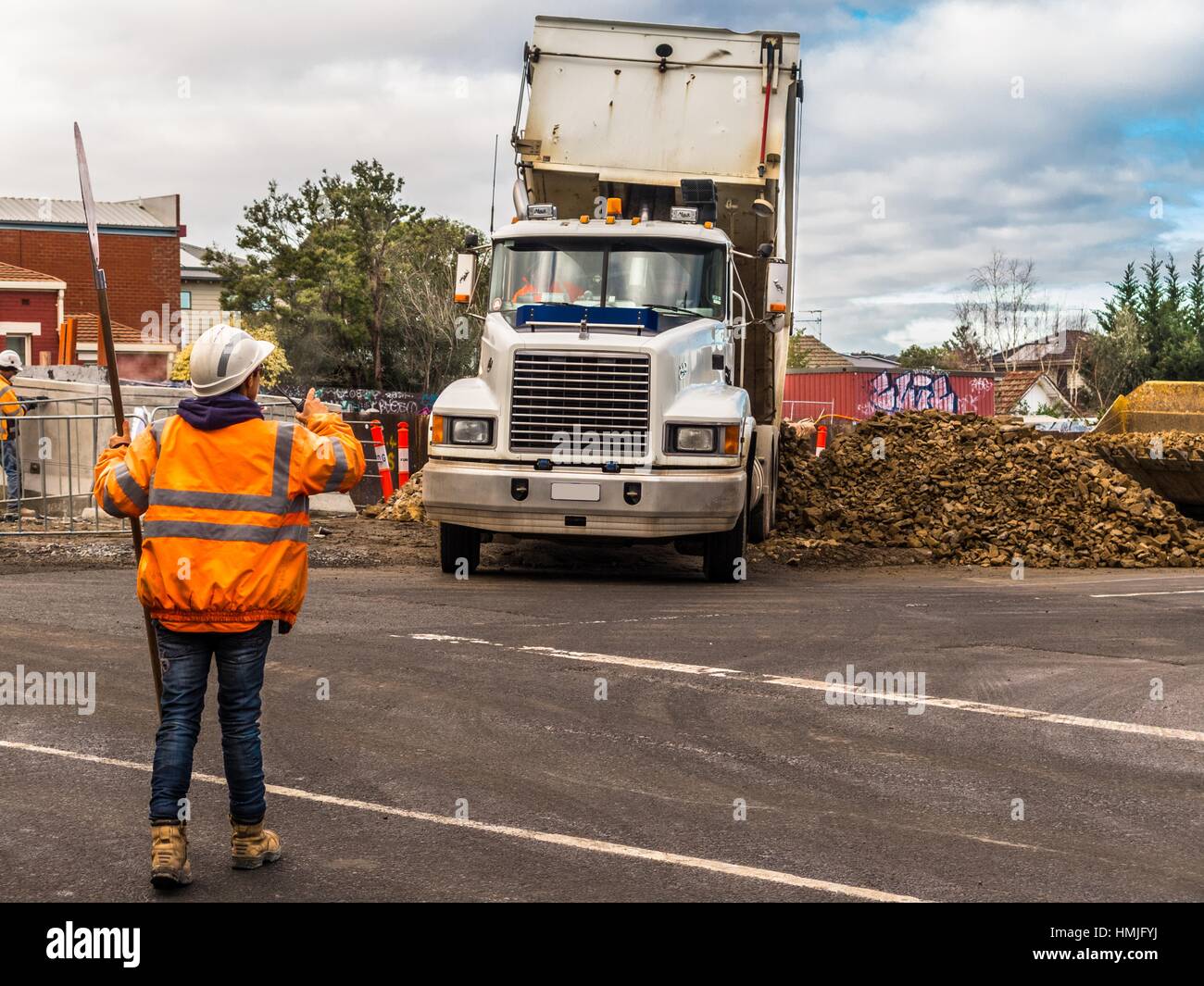 Tip truck delivery load Stock Photo Alamy