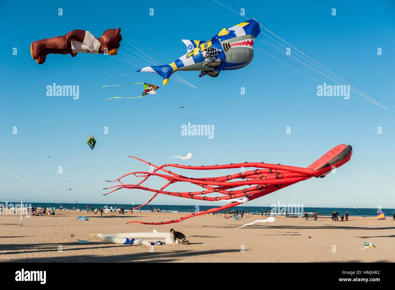 Kite festival, Valencia, Comunidad Valenciana, Spain Stock Photo Alamy