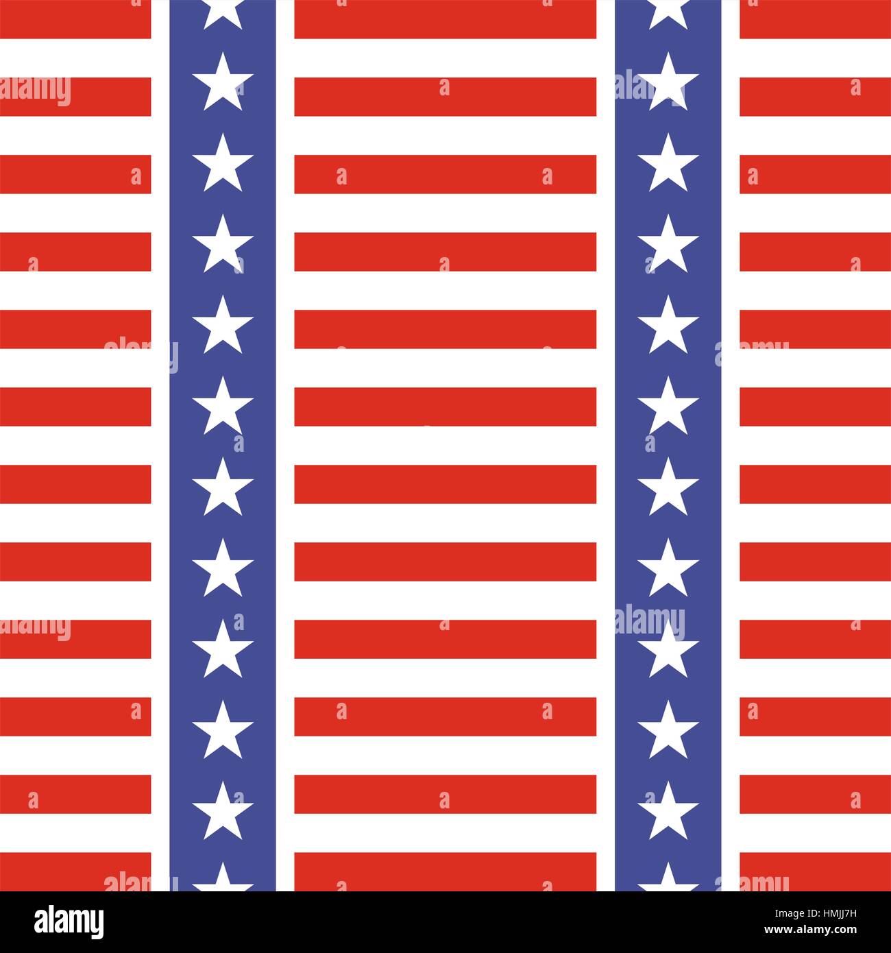 Patriotic USA seamless pattern. American flag symbols and colors. Background for 4th july USA independence day. Stars and gorizontal red and white str Stock Vector
