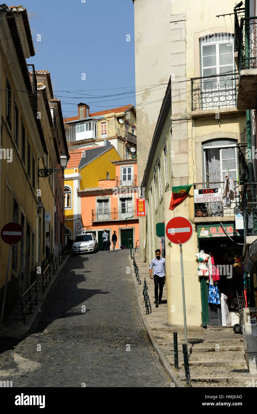 Calcada da Mouraria, Alfama, Lisboa, Lisbon, Portugal, Europe Stock