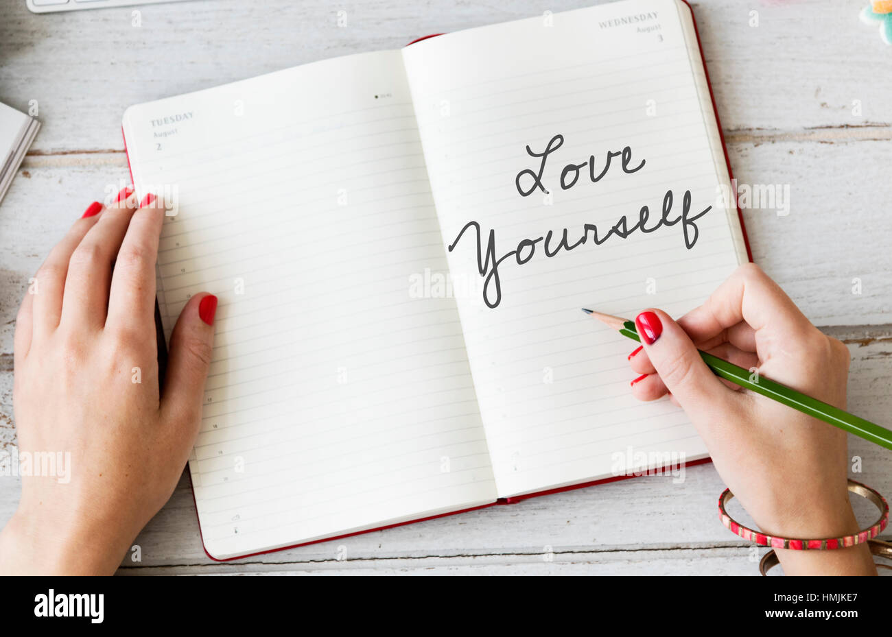 Love Yourself Be You Self Esteem Confidence Encourage Concept Stock Photo