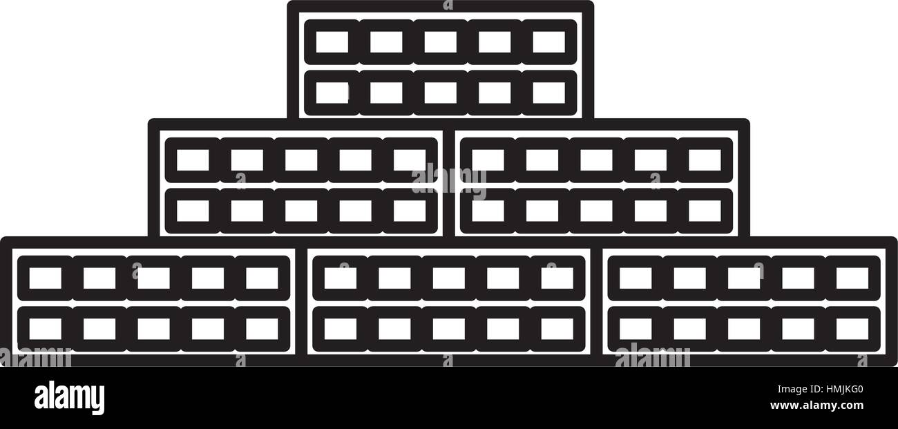 bricks wall construction icon vector illustration design Stock Vector ...