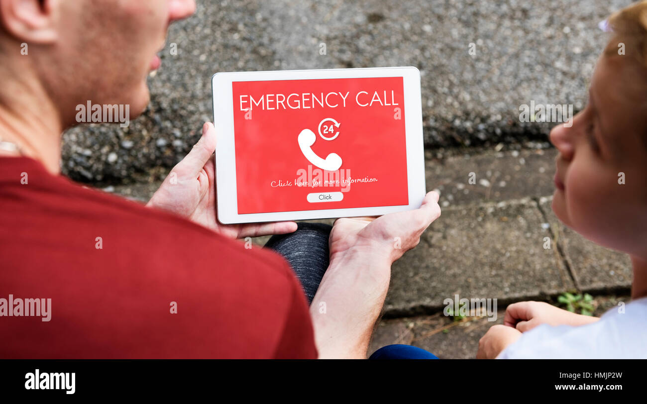 Emergency Call Urgent Accidental Hotline Paramedic Concept Stock Photo