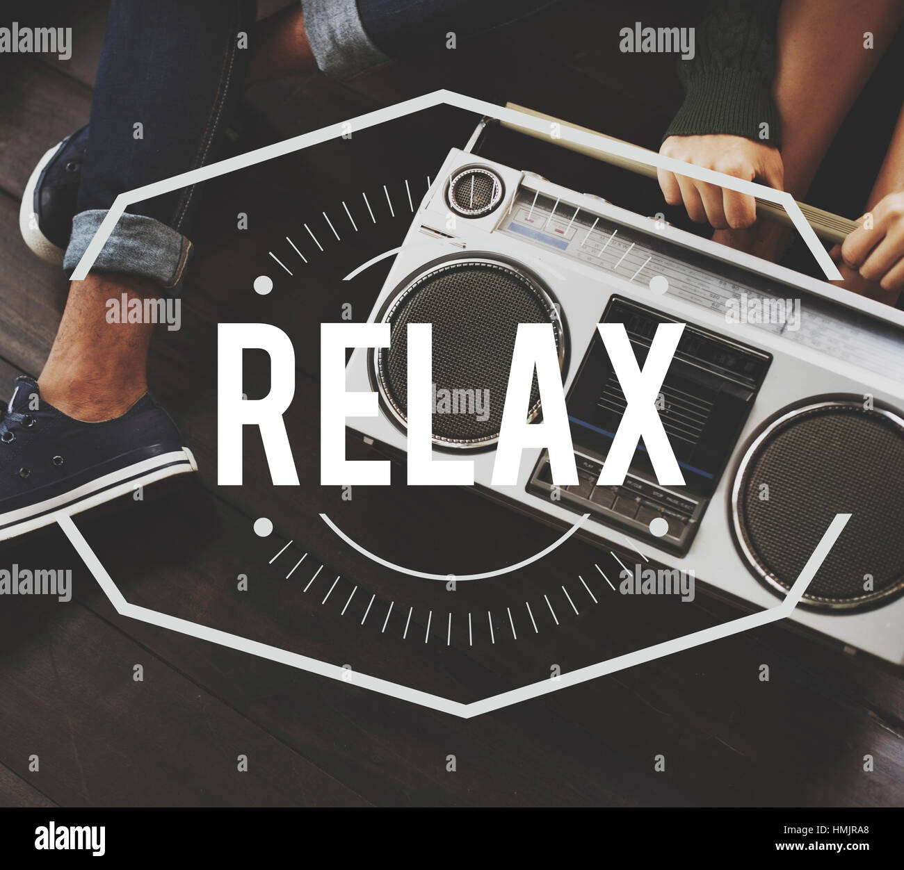 Relax Vintage Vector Graphic Concept Stock Photo - Alamy