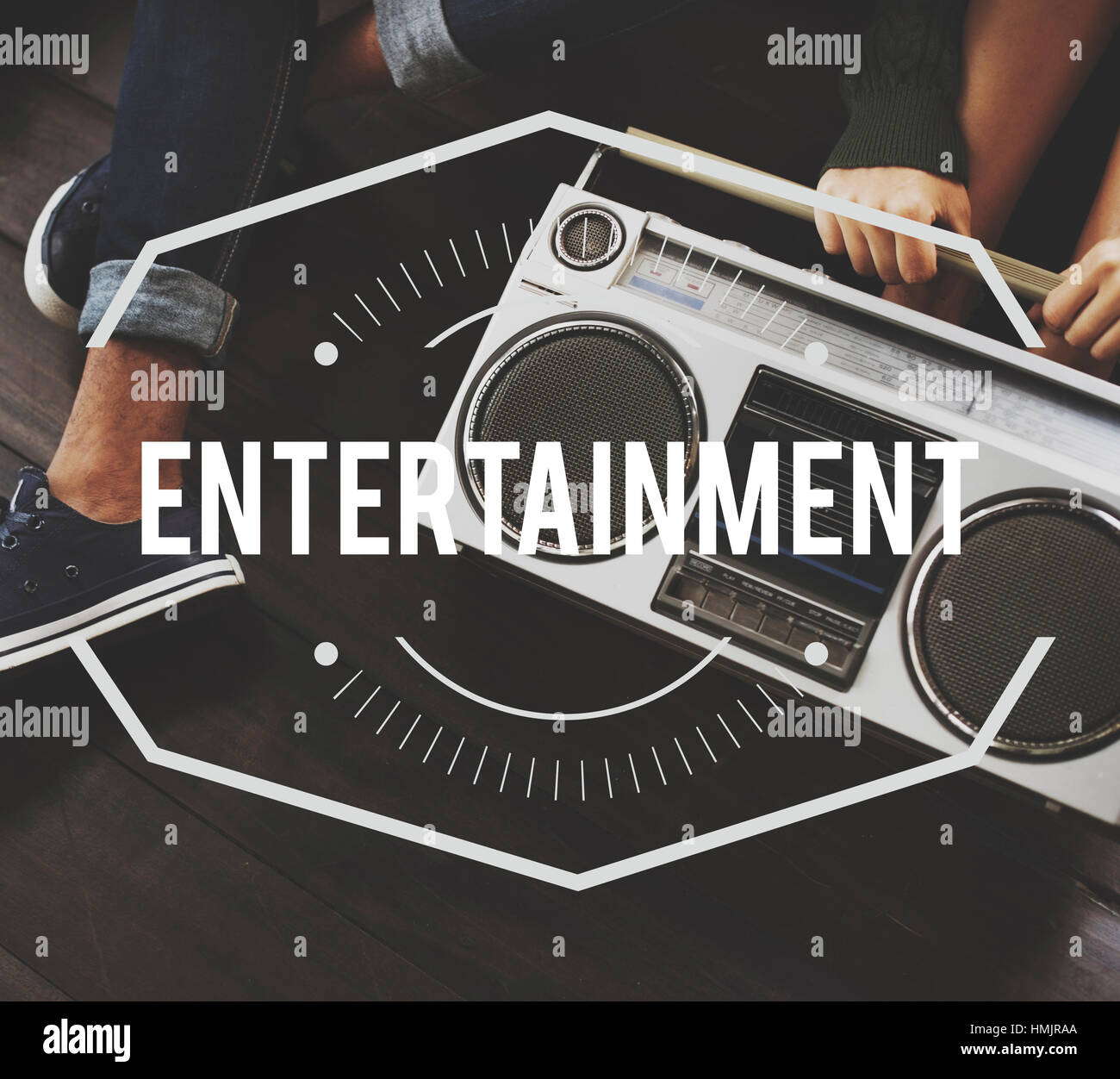 Entertainment Vintage Vector Graphic Concept Stock Photo - Alamy