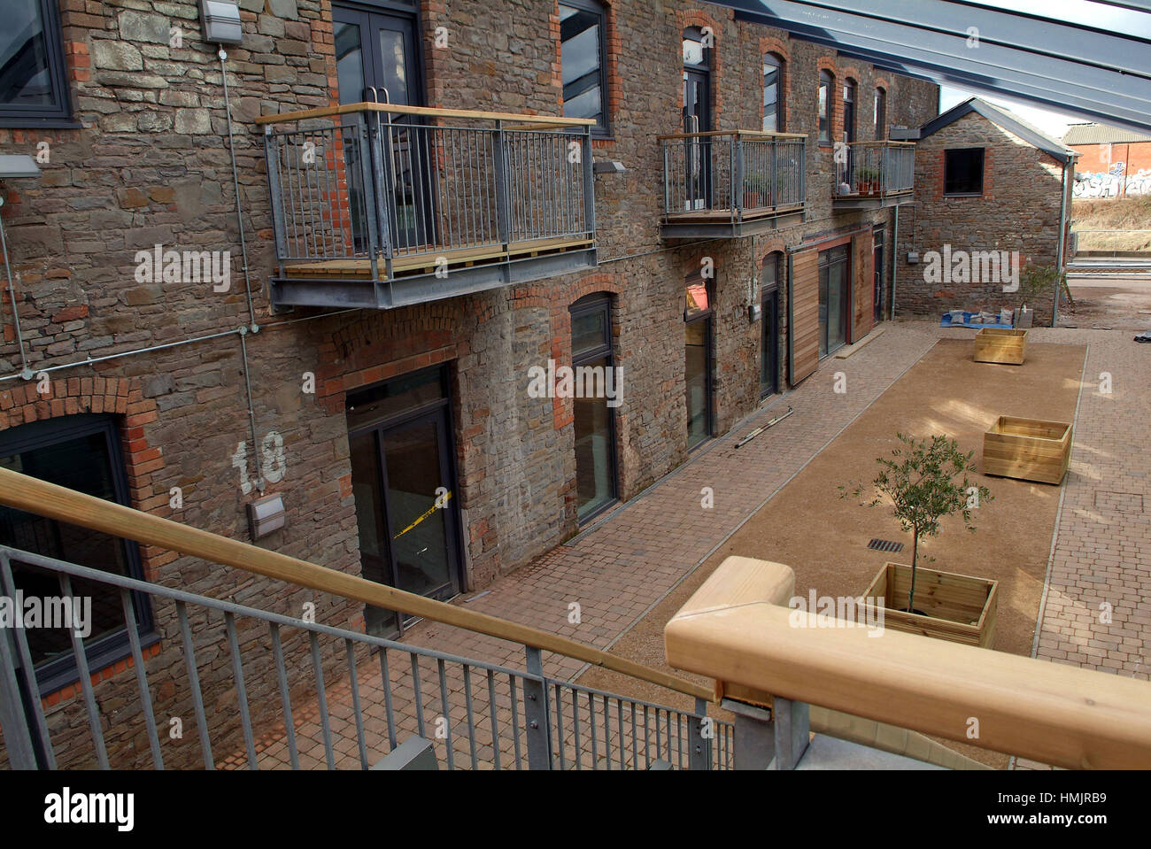 Paintworks develpment, Bristol, with offices, studios, flats houses and